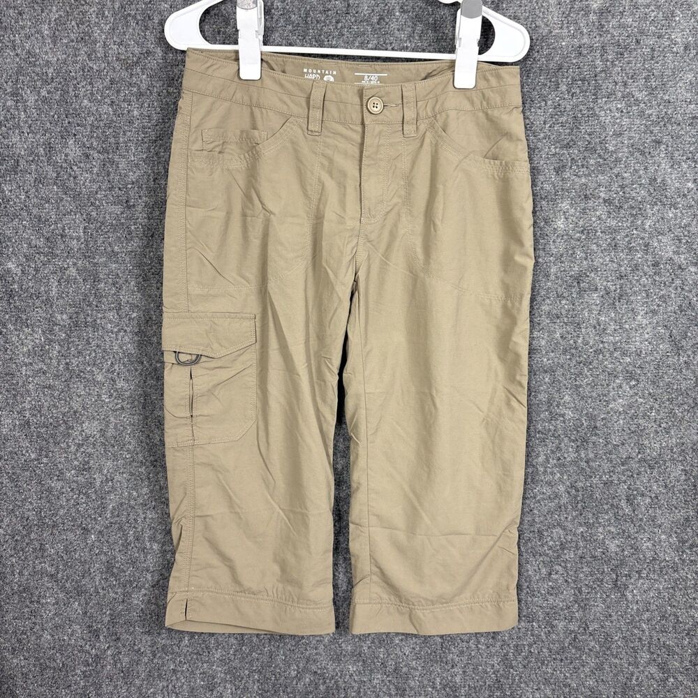 Mountain Hardwear Pants Womens Size 8 Olive Brown Capri Hiking Outdoors